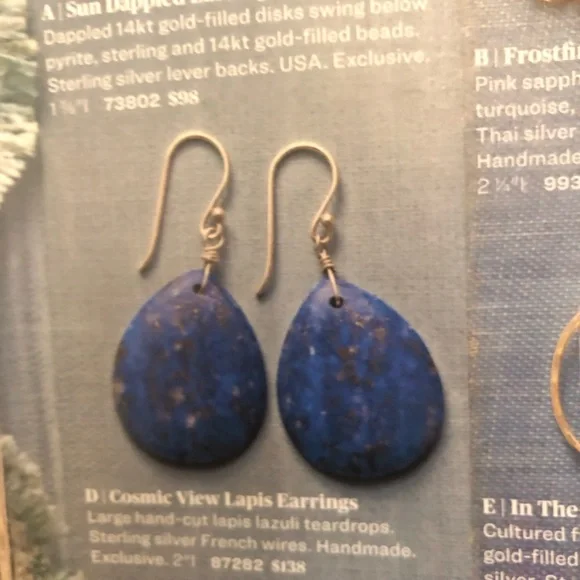 Lapis Lazuli Dangle Handmade Earrings from Jade Factory, Antigua, Guatemala - Picture 5 of 5